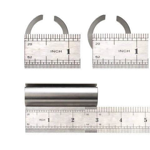 Stainless Steel Crank Shaft Sleeve Adapter From Three Quarter Inch To One Inch Three Inch Long With Two Inch Step Key And One Quarter Inch Keyway Fits Gas Engine Pulleys And Predator Pulleys Precise Fit And Durable Construction with rulers showing dimensions