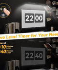 Lit Ultra Bright 4-Head LED Desk Lamp With Clamp, Eye-Caring CRI95+, showing timer feature on a darkened desk setup