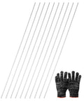 6061 Aluminum Rod 3/32 Inch Diameter By 12 Inch Length Solid Lathe Bar Stock with gloves, ideal for various projects.