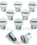 Heavy Duty Quarter Turn Fastener Buttons 3/8 Inch Slotted Flush Head 1/2 Inch Body Zinc Plated Steel Quick Release Panel Hardware Clamps 10 Pack