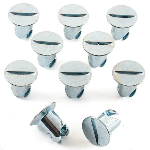 Heavy Duty Quarter Turn Fastener Buttons 3/8 Inch Slotted Flush Head 1/2 Inch Body Zinc Plated Steel Quick Release Panel Hardware Clamps 10 Pack