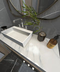 Bathroom countertop with Wide Milk White Marble Wallpaper Easy Peel And Stick 24 Inch By 394 Inch Roll Glossy Thickened.