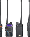 Front and side views of Dual Band Long Range Handheld Ham Radio Kit With 1800mAh Rechargeable Battery Two Way Radio 2 Pack