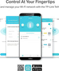 Smartphone screen showing app interface for AC1900 Dual Band WiFi Range Extender Amps Up Your Home Network With Gigabit Ethernet Port