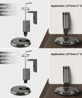 No Fuss Adjustable Bottom Door Stopper With Slick Brushed Gold Finish No Drill Setup Mechanical Floor Door Stop windproof installation guide for height adjustment.