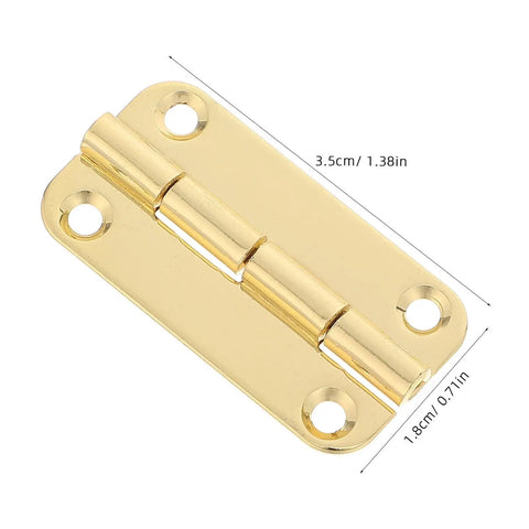 Vintage Small Iron Cabinet Hinges 12 Pack With Rounded Corners And Four Hole Vertical Design Antique Gold Finish Easy Retrofit Upgrade