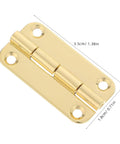 Antique Gold Rounded Corner Iron Hinges For Wooden Jewelry Boxes And Cabinets Four Hole Vertical Mount Enhanced Load Support Retro Style Hardware For DIY Crafts And Classic Cabinet Doors
