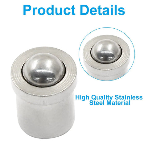 Heavy Duty Stainless Steel Ball Spring Plungers Packing Dead Tight Grip For Precision Machinery Adjustments 4mm By 5mm Specs, close-up view.