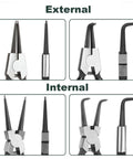 4 Pack 9 Inch Snap Ring Pliers Set Beefy Heavy Duty Internal External Circlip Pliers Kit With Straight And Bent Jaw Spring Loaded