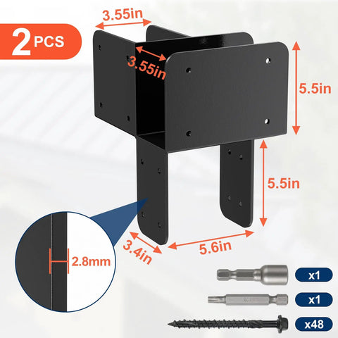 Heavy Duty 4x6 Stainless Steel Pergola Brackets Two Piece Corner Post To Beam Brackets For Gazebos Decks And Porches Built To Last And Rust Resistant Post Cap Tie Brackets For Outdoor Structures
