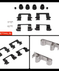 Front Side Disc Brake Hardware Kit For Nissan Sentra And Mazda Cx Fitting 2007 To 2024 Ensure Smooth Stops And Reliable Performance With This Essential Auto Part Solution, black and silver brake clips and boots set