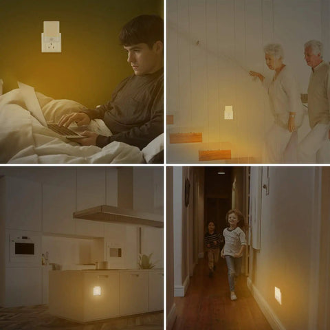 LED Night Light Plug In With Motion Sensor And Adjustable Brightness Three Modes Auto On Off Cozy Glow Kid Friendly For Kids Rooms Bedrooms Hallways And Nighttime Rounds Energy Smart 2 Pack
