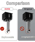 Comparison of 3 Pack Hotend Kit With 0.2mm 0.4mm 0.6mm Nozzles For 3D Printers, highlighting replaceable vs non-replaceable heads.