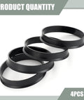 Set of four Heavy Duty Hub Centric Rings 2.87 Inch OD 2.36 Inch ID in black for small passenger cars.