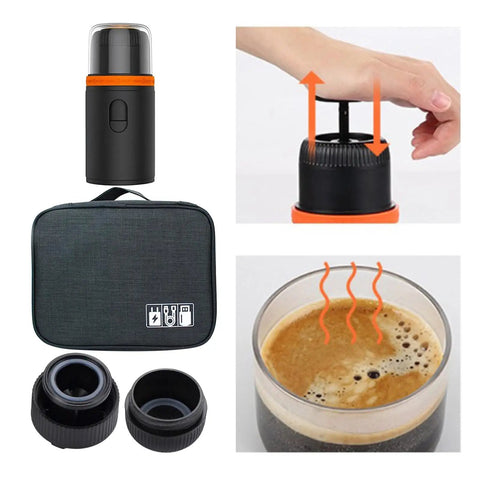 Grab And Go Mini Portable Espresso Maker For Travel And Hiking Easy To Operate And Clean One Pot Two Cups Manual Coffee Brewer