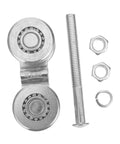 Heavy Duty Sliding Track Roller For Industrial Doors And Gates, Steel Wheel Replacement With Easy Install, shown disassembled