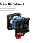 Heavy Duty 20A 660V 2 Pole Changeover Switch With 3 Position Rotary Selector For Motor Reversing And Generator Dual Section Eight Terminal Layout 35mm DIN Rail Mount SZW26 20 D2022 B11R, rear view on white background.