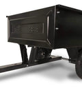 Heavy Duty Steel Tow Behind Dump Cart With 350 Pound Capacity 10 Cubic Feet Bed Removable Tailgate Quick Dump Lever Garden Utility Trailer Black Finish