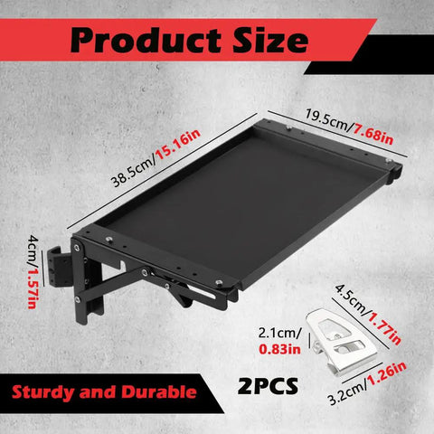Foldable Magnetic Work Table For Packout System, black, 38.5cm x 19.5cm, fold down with rails and bracket compatibility