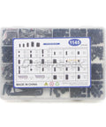 Screw Assortment Kit With Hex Drive Cup Point Grub Screws 1145-Piece SAE And Metric Set Includes Custom Hex Keys And Tweezers For Home Repairs, DIY Projects, And Handy Fixes. plastic organizer box with assorted black steel hex drive screws