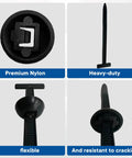 100 Pack Nylon Cable Tie Buckles Heavy Duty Snap Fit Zip Ties With Button Lock UV Resistant for automotive and home use