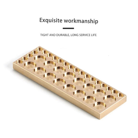 Heavy-Duty Pure Copper 36 Compartment Organizer That Handles Every Tiny Watch Screw And Clock Part With Ease While Keeping Your Bench Super Neat For The Weekend Warrior, flat compartment design, 70x19.5x5MM.
