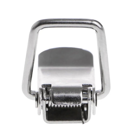 Close-up of Spring Loaded Toggle Hasp Latch for Cabinets and Storage Boxes with Rock Solid Anti Rust Build.
