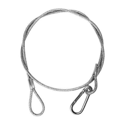 Stage Lights Safety Cables Pack Of 10 Beefy Stainless Steel Cables For DJ Lights With Loops And Carabiners, 33 Inch Length