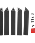Amazon 5-piece carbide turning tool set with indexable cutters and 60°/75°/90° tips; includes screws.
