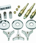 Three Handle Reno Ready Remodel Kit For American Standard Colony Faucets Chrome Finish Bath Tub And Shower Valve Replacement Includes Hot Cold Handles Diverter Stems Seats Flanges Sleeves
