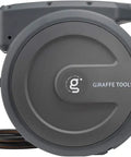 Retractable Wall Mounted Garden Hose Reel Half Inch By One Hundred Feet With Auto Rewind And Lock At Any Length In Dark Gray