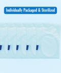 Five individually packaged sterile silicone 18-inch leg bag extension tubes with connectors