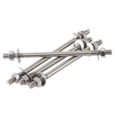 Stainless Steel Heavy Duty Pro Grade Built To Last Double Ended Through Wall Bolt Kit With Nuts And Washers M10 Size