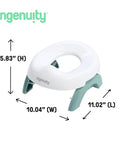 Road Warrior 2 In 1 Portable Baby And Toddler Travel Potty Seat With Secure Snap Ring Lightweight Foldable Design Includes Carry Bag And Quick Liners dimensions 5.83" H, 10.04" W, 11.02" L