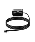 Dash Cam Power Cable OBD2 to USB C, 11.5ft black cable with OBDII connector and USB-C end for continuous surveillance.