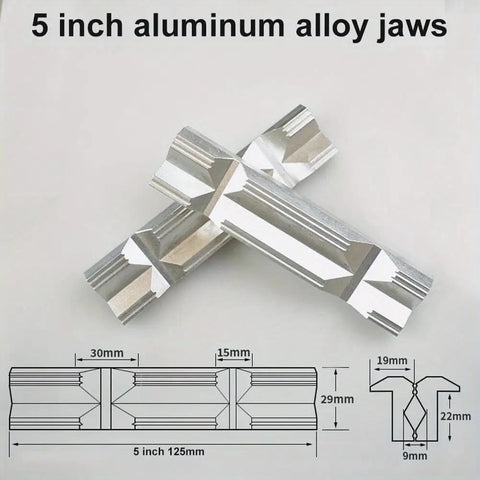 V Type CNC Milling Vise Hard Jaws Set For Aluminum Alloy V Clip Fixtures 1 Pair Replacement Fit For 5 inch 125mm vises