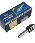 MT3 medium-duty live center with 3MT taper beside a blue packaging box.