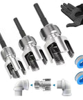 4 In 1 Electric Drill Compatible Pipe Threading Tool Kit creating internal and external threads for 1/2 3/4 1 inch PVC fittings.