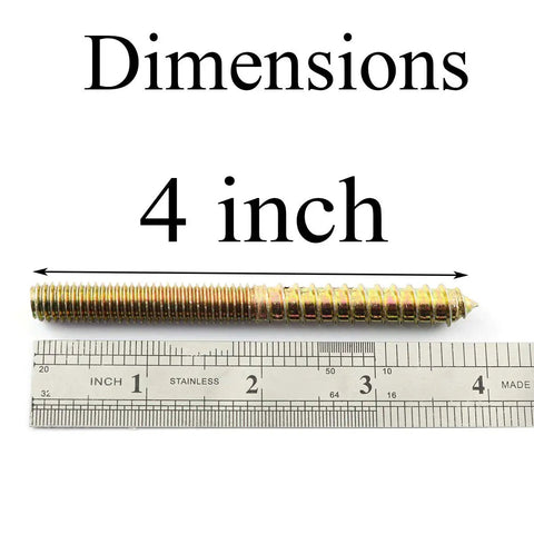 Built Like A Truck 8 Pack Galvanized Hanger Bolts 3/8 Inch By 4 Inch dimensions showing a 4-inch double headed bolt.