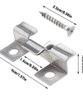 100 Pieces Decking Hidden Spacer Fasteners Board Clips With Self Tapping Screws Stainless Steel DIY Hardware with measurements