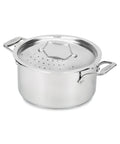 Six-Quart Stainless Steel Multipot with Built-In Straining Lid for No Fuss Cooking Induction Ready and Oven Safe to 600F