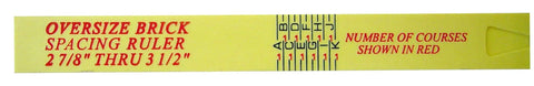 Close-up of yellow Oversized Bricklaying Rule With Fiberglass Reinforced ABS For Pro Masonry showing spacing scales A to K.