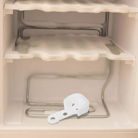 Premium White Refrigerator Door Stopper Replaces Latch Hook And Hinge Catch Clip For Smooth Appliance Operation With Streamlined Compact Fit To Prevent Freezer Swing in appliance interior