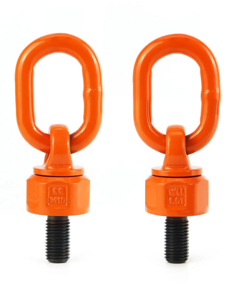 Beefy Heavy Duty M16 Swivel Hoist Ring Two Pack 1.12 To 2 Ton Working Load Limit 360 Degree Rotation G80 Alloy Steel