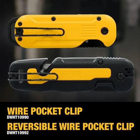 Push And Flip Folding Utility Knife Set With One Handed Operation And 30 Percent More Compact Design, reversible wire pocket clip