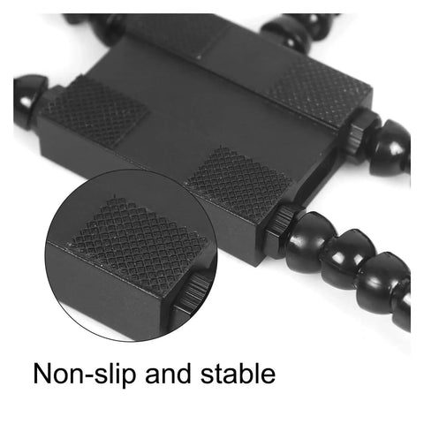 Close-up of non-slip base of Pro Grade Flexible Third Hand Soldering Station With Four To Five Arms, showing stability feature