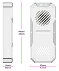 Blazing Fast 80Gbps M.2 2280 NVMe Enclosure With Dope Turbo Cooling Fan And Slick External SSD Adapter side and front view dimensions