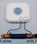 Electronic Water Conditioner EWC Max I Salt Free Hard Water Softener Alternative For Whole House Descaler with before and after pipes