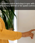 Decora Smart Dimmer Switch Companion For Multi-Location Dimming Not For Stand-Alone Use Remote Wall Control user pressing switch