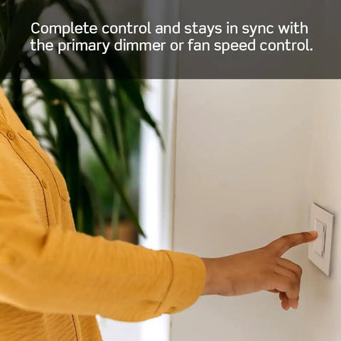 Decora Smart Dimmer Switch Companion For Multi-Location Dimming Not For Stand-Alone Use Remote Wall Control user pressing switch